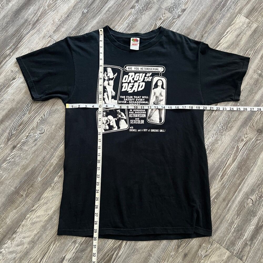 Orgy Of The Dead Exploitation Movie T Shirt L Vintage Black Graphic Tee - Picture 4 of 5